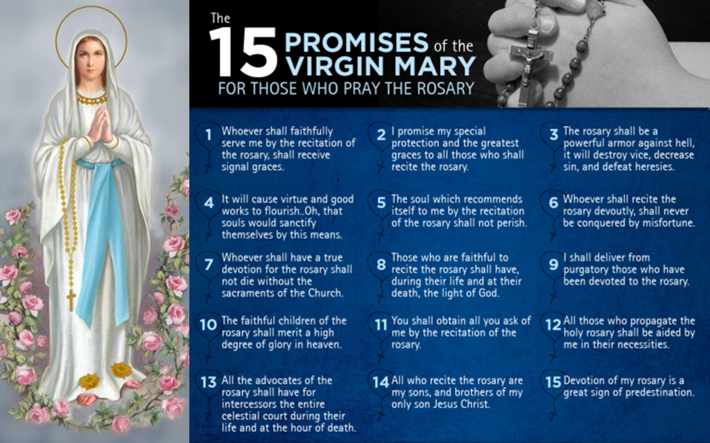 15 Promises of the Virgin Mary for those who pray the Rosary